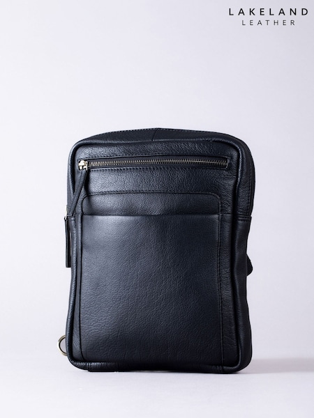 Lakeland Leather Black Explorer Messenger Bag (H58648) | £70