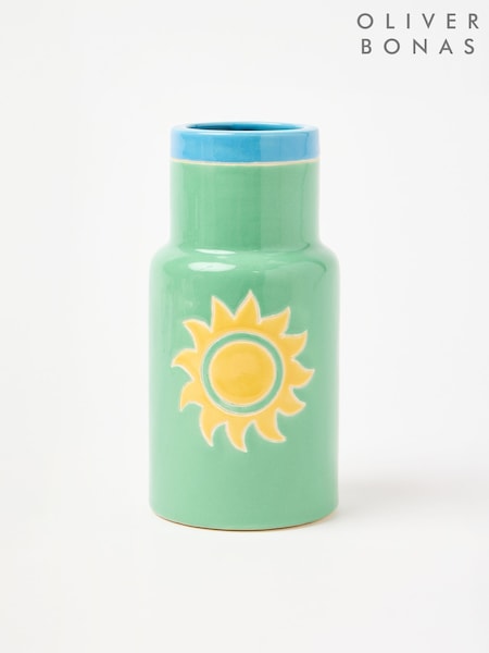 Oliver Bonas Green Sun Ceramic Vase (H58775) | £25