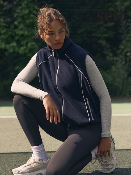 self. Navy Microfleece Gillet (H58846) | £34