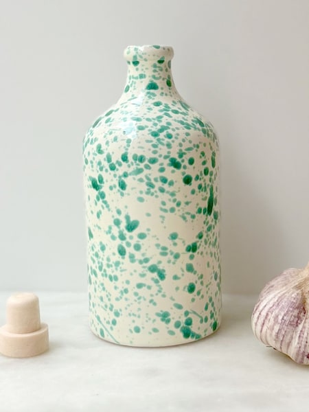 Hot Pottery Pistachio Splatter Oil & Vinegar Bottle (H58865) | £43
