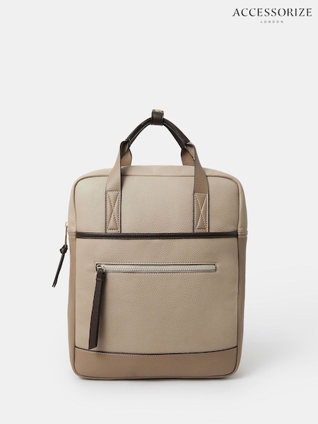 Accessorize Brown Pocket Top Handle Backpack (H58909) | £38
