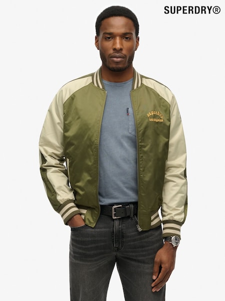Superdry Green Souvenir Embroidered Bomber Jacket (H58925) | £85