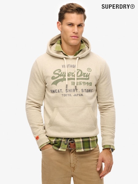 Superdry Nude Relaxed Vintage Logo Heritage Hoodie (H58949) | £55