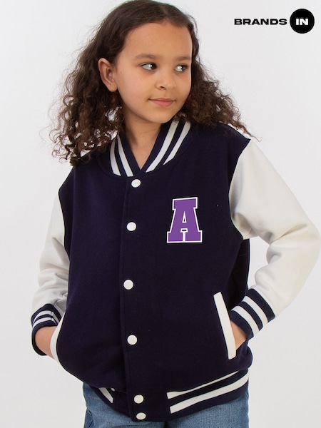Brands In Blue Stitch Angel Varsity Jacket (H58977) | £50