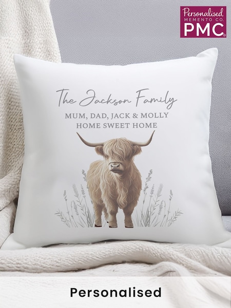 Personalised Highland Cow Wooden Clock by PMC (H59002) | £24