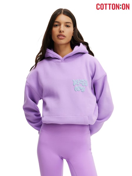 Cotton On Purple Plush Premium Graphic Print Hoodie (H59029) | £35