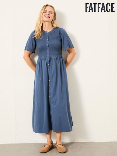 FatFace Fleur Indigo Blue Jersey Midi Dress (H59281) | £69