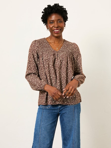 FatFace Nessie Brown Ditsy Blouse (H59301) | £49.50