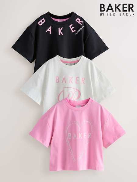 Baker by Ted Baker Boxy Fit Graphic T-Shirts 3 Pack (H59353) | £32 - £37