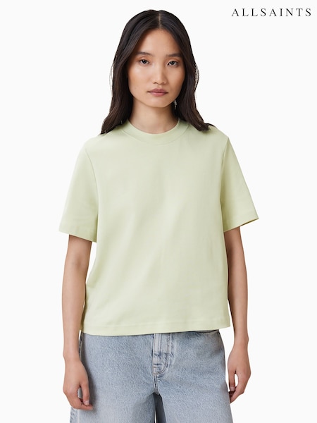 AllSaints Green Lisa Boxy Crew Neck T-Shirt (H59433) | £0