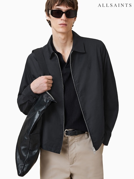 AllSaints Black Trey Ramskull Pointed Collar Jacket (H59437) | £169