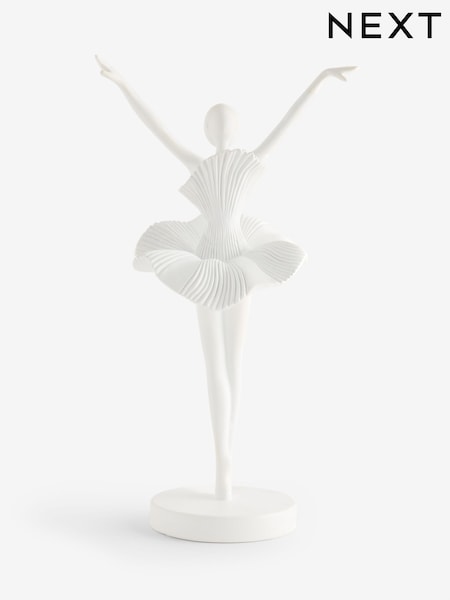 White Pleat Ballerina Ornament (H59445) | £32