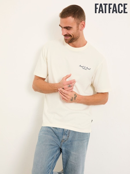 FatFace Natural Coast To Court Graphic Tshirt (H59468) | £29.50