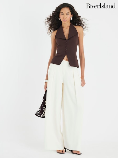 River Island Brown Halterneck Waistcoat (H59524) | £34