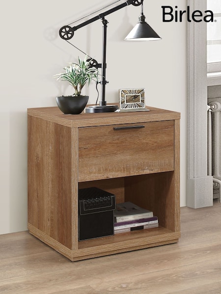 Birlea Rustic Oak Stockwell 1 Drawer Bedside Table (H59598) | £0