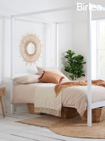 Birlea White Mercia Four Poster Bed (H59635) | £360 - £378