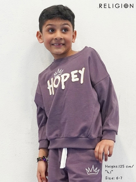 Religion Purple Oversized Hopey Sweatshirt (H59691) | £25