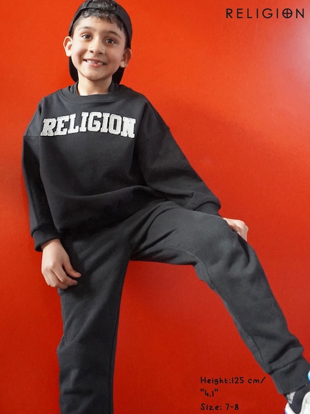 Religion Black Seamed Darted Sweatpants (H59693) | £22