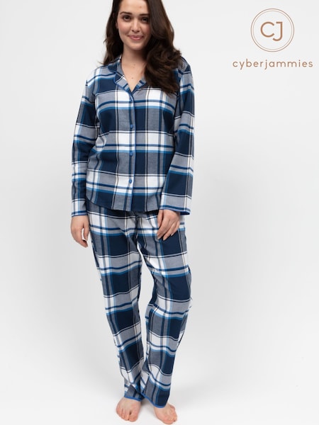 Cyberjammies Blue Long Sleeved Check Pyjamas Set (H59714) | £52