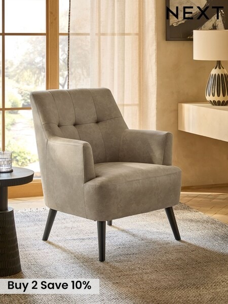 Monza Faux Leather Mink Carter Accent Chair (H59777) | £299