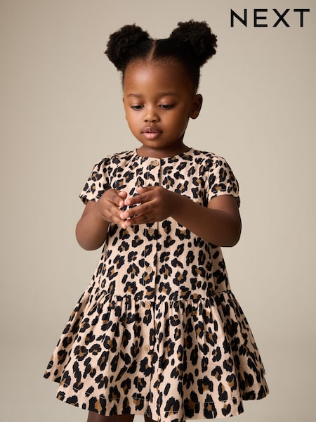 Animal Print Short Sleeve Cotton Dress (3mths-8yrs) (H59942) | £10 - £13