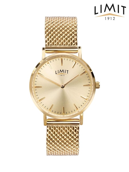 Limit  36mm Womens Round Gold Analogue Watch with Gold Mesh Strap (H60003) | £35