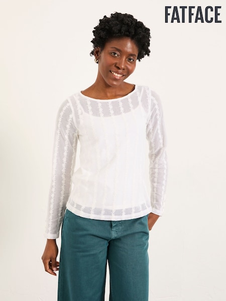 FatFace Lottie Ivory Lace Top (H60065) | £45