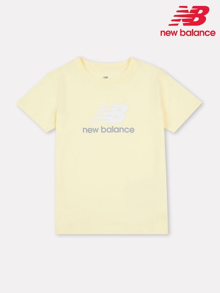 New Balance Yellow Girls Stacked Logo T-Shirt (H60131) | £18 - £22