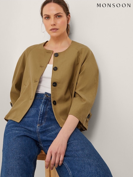 Monsoon Natural Verity 3/4 Sleeve Swing Jacket (H60139) | £80