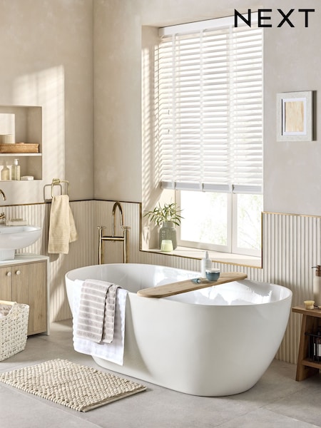 White Venetian Faux Wood Blind (H60182) | £4