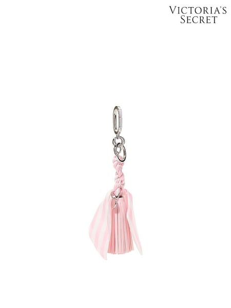 Victoria's Secret Iconic Stripe Pink Tassel Bag Charm Keychain (H60338) | £18