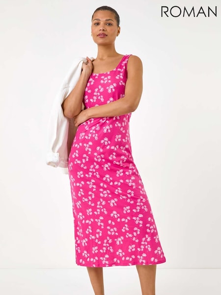 Roman Pink Dandelion Print Maxi Dress (H60610) | £42