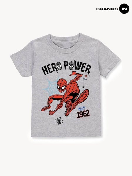 Brands In Grey Marvel Spider-Man Hero T-Shirt (H60915) | £18