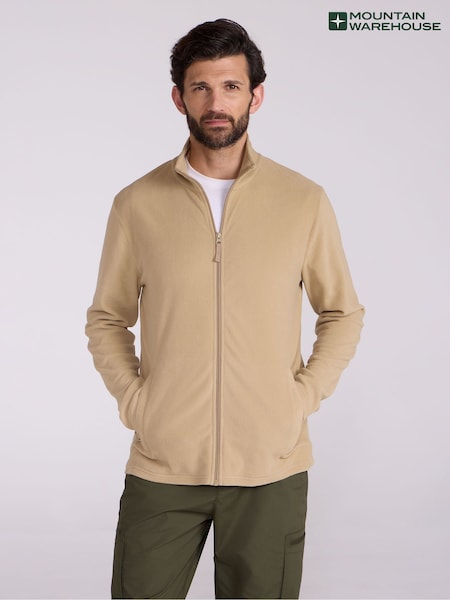 Mountain Warehouse Cream Mens Camber Full Zip Quick Drying Fleece Jacket (H60916) | £24