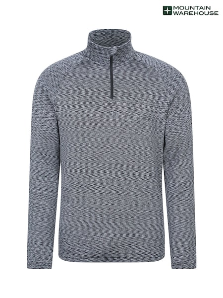 Mountain Warehouse Black Power Mens Half Zip Quick Drying Midlayer Fleece (H60930) | £35