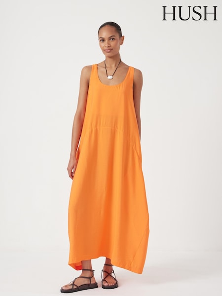 Hush Orange Liddie Air Flow Barrel Tank Dress (H60979) | £100