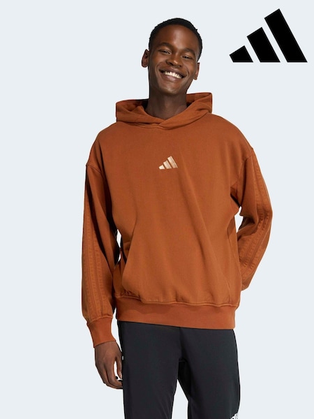 adidas Brown ALL SZN French Terry Washed Hoodie (H61170) | £55