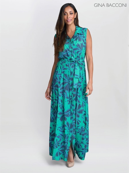 Gina Bacconi Blue Reagan Long Shirt Dress (H61261) | £79