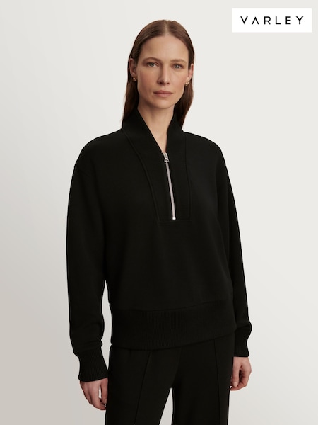 Varley Black Sally Half Zip Sweat Top (H61411) | £126