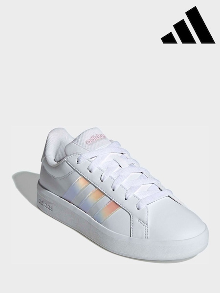 adidas White Grand Court 3.0 Junior Trainers (H61687) | £30
