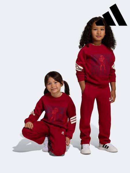 adidas Red Marvel Spider-Man  Sweat Top  and Jogger Little Kids Set (H61857) | £45