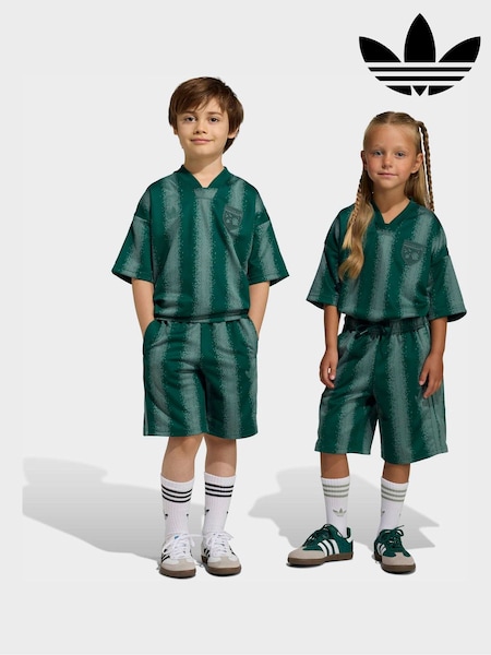 adidas Originals Green Minecraft Oversized Top  and Shorts Little Kids Set (H61913) | £35