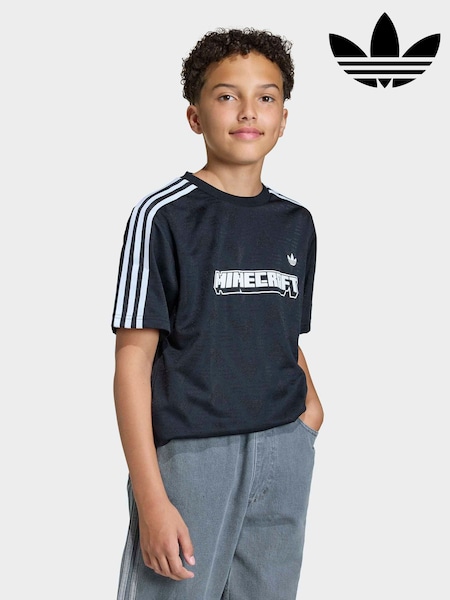 adidas Originals Black Minecraft Jaqard T-Shirt Jersey (H61950) | £25