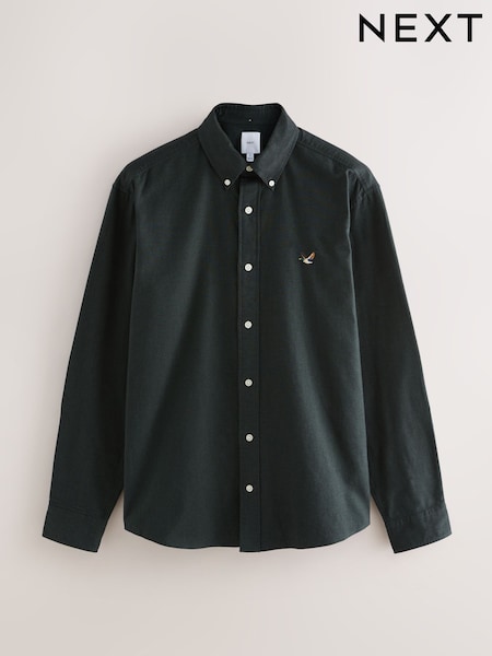 Dark Green Brushed Oxford Shirt (H62002) | £28