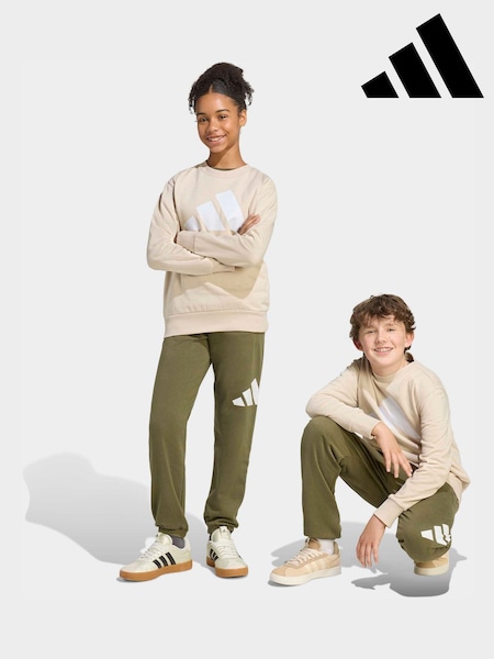 adidas Olive Green Essentials Sweat Top and Joggers Set (H62020) | £40