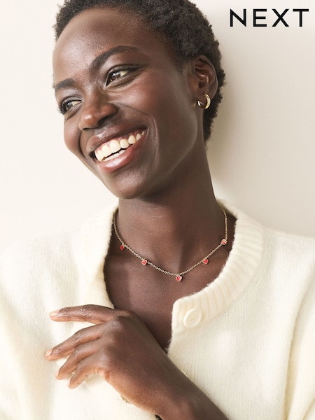 Gold Tone Dainty Heart Necklace (H62091) | £12