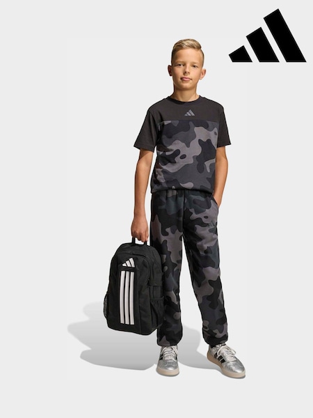 adidas Black Ground Essentials Camo Cotton Kids T-Shirt (H62177) | £18