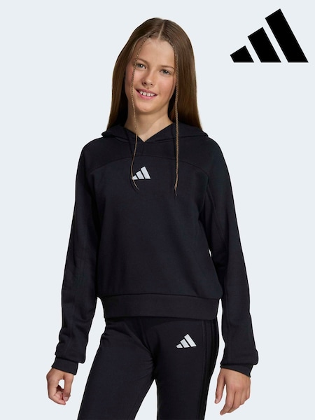 adidas Black Glam Cropped Hoodie (H62318) | £30