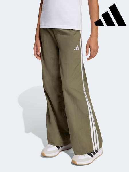 adidas Green 3-Stripes Woven Wide Leg Joggers (H62364) | £30