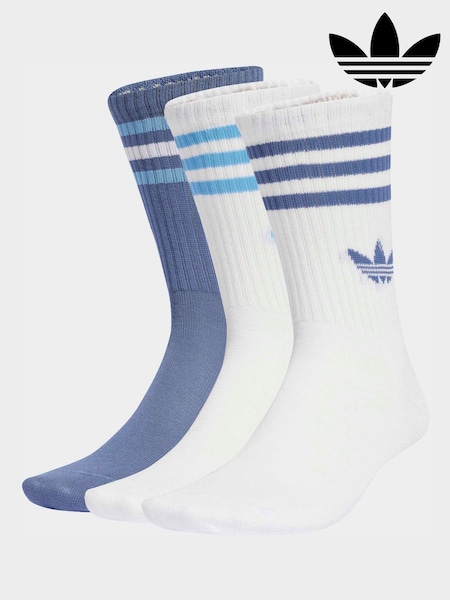 adidas Originals Navy Blue Crew 3-Stripes Crew Socks 3 Pairs (H62438) | £13